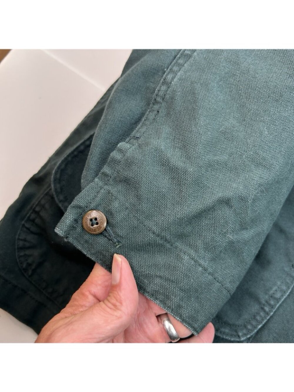 90’s Vtg LL Bean Women’s XL Chore Barn Coat Jacket Lined Rare Green - Picture 9 of 16